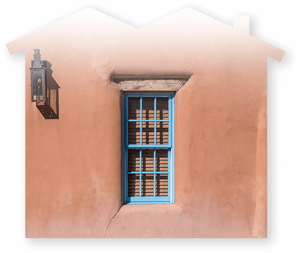Decorative image of a New Mexico style window in a house.